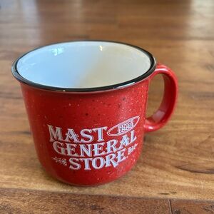 MAST GENERAL STORE 14oz. Coffee Mug Tea Cup Speckled Red White